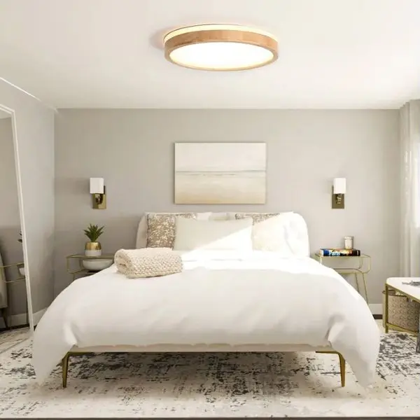 Plafon Lamp (Lampu Tempel) di Kamar Tidur Sederhana